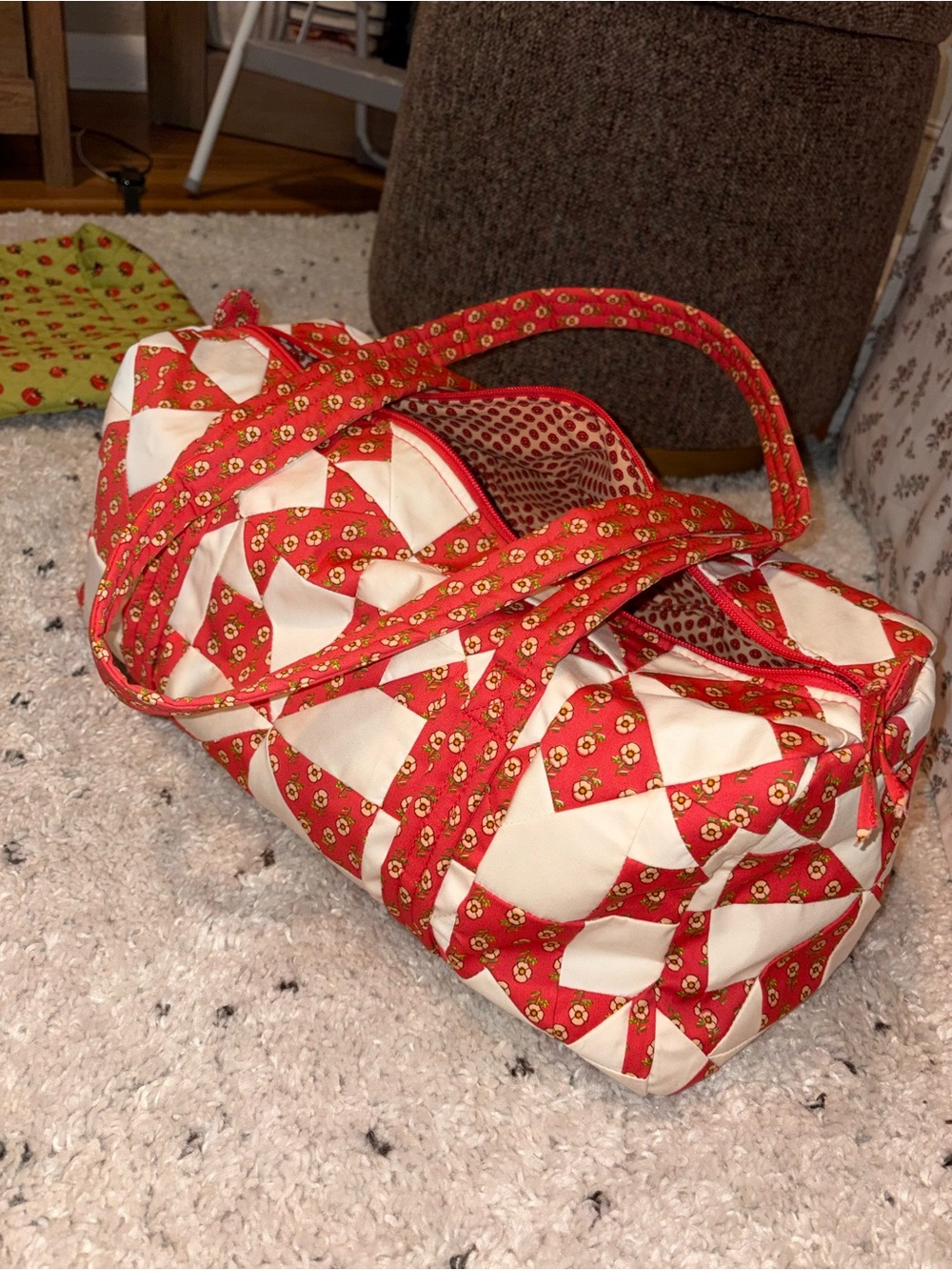 Vera Bradley small duffel bag patchwork poppy